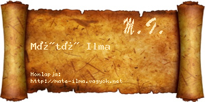 Máté Ilma névjegykártya
